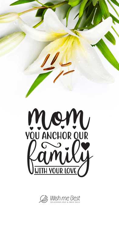 mother's day wishes - Mom, you anchore our Family with your love