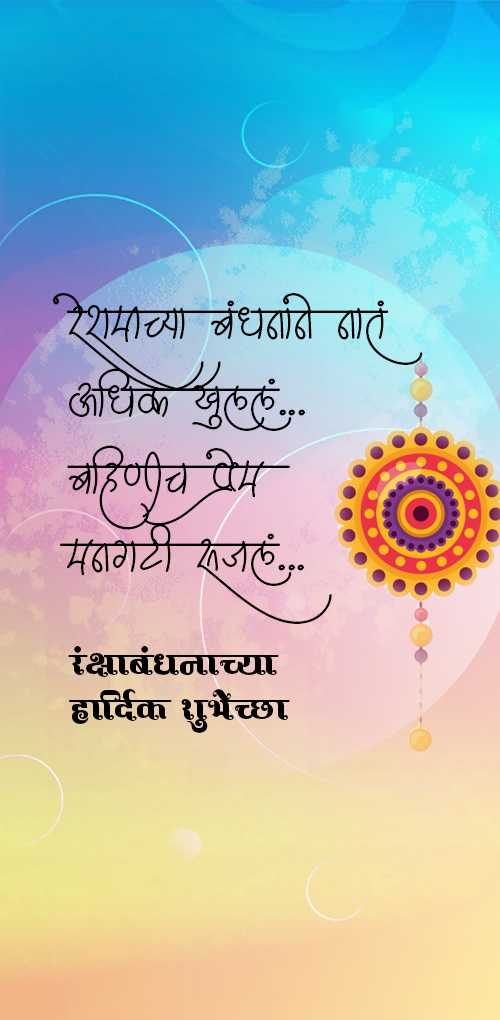 raksha bandhan wishes - Reshamachya bandhanane nata adhik khulala bahiniche prem mangati sajl.